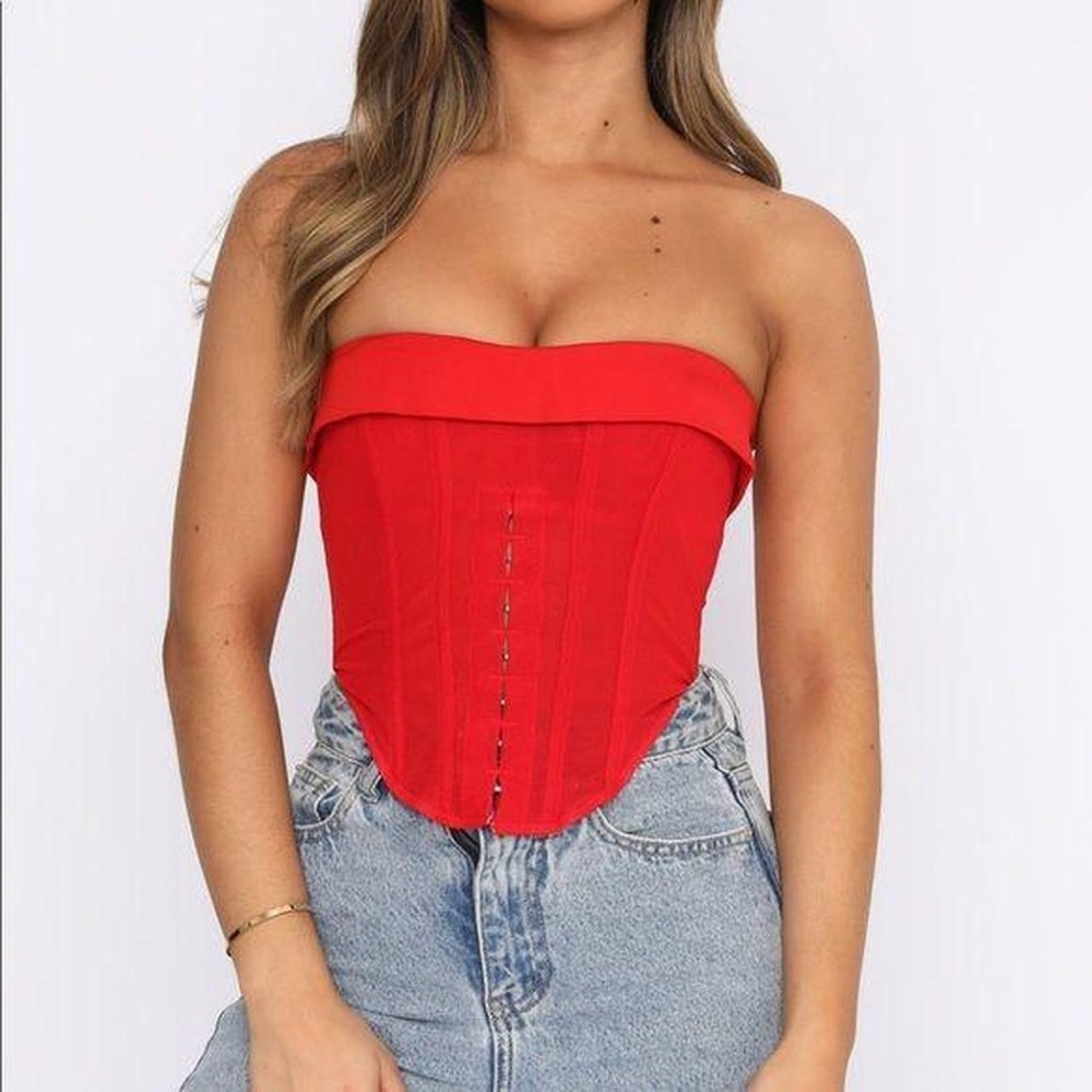 White fox boutique bad at love bustier red size small 🍓